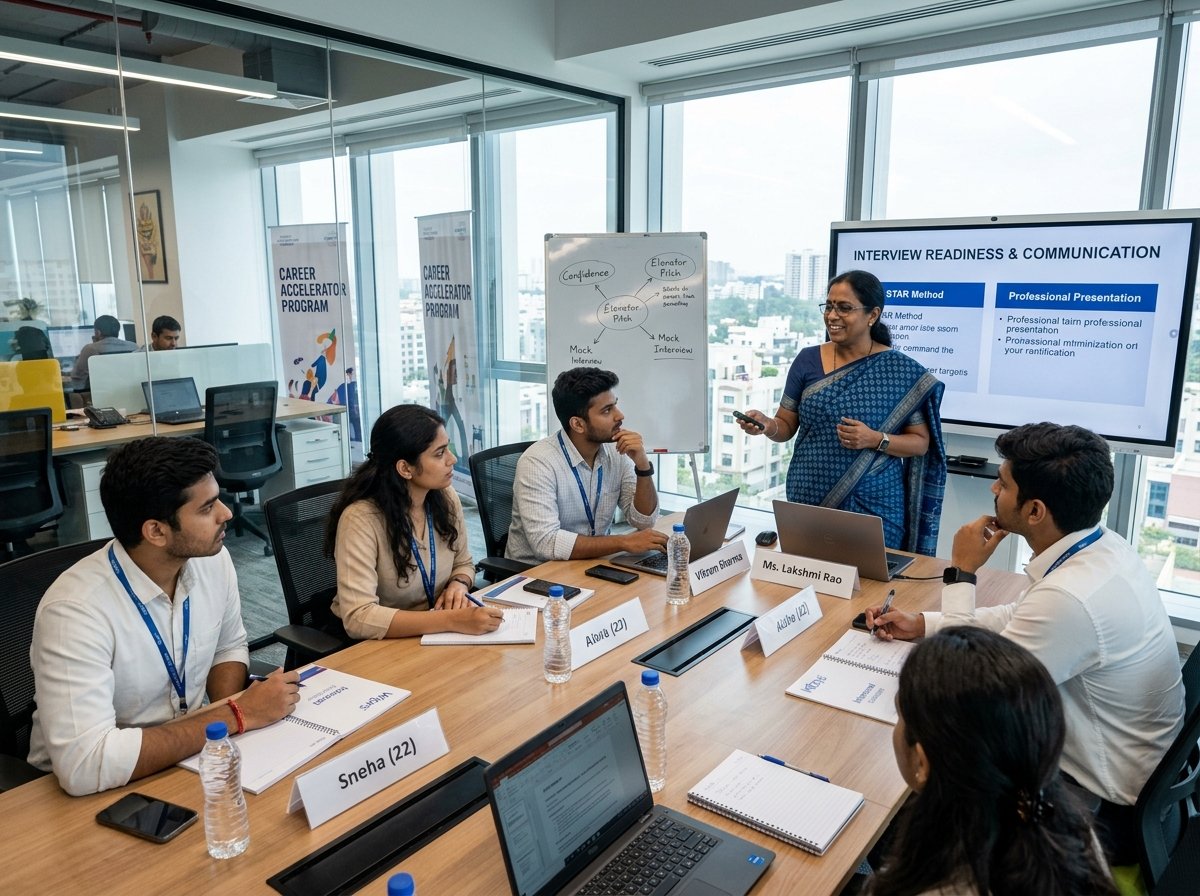 SkillBridge career coach conducting workplace readiness workshop in Pune